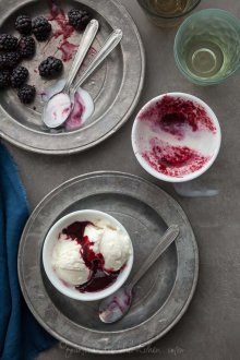 frozen lemon dessert, frozen kefir, frozen yogurt, kefir recipe, blackberry coulis