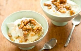 Greek Yogurt with Honey Thyme Walnut Crumble