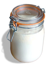 Kefir fermenting in a kilner jar